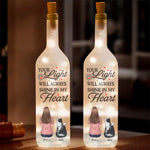 Wagging Tails In Heaven - Memorial Personalized Custom Bottle Lamp - Sympathy Gift For Cat Lovers