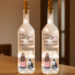 Wagging Tails In Heaven - Memorial Personalized Custom Bottle Lamp - Sympathy Gift For Cat Lovers
