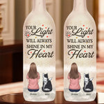 Wagging Tails In Heaven - Memorial Personalized Custom Bottle Lamp - Sympathy Gift For Cat Lovers