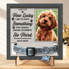 Photo personnalisée : quelque chose qui rend les adieux si difficiles - Plaque commémorative personnalisée pour la perte d'un animal de compagnie, cadre pour collier - Cadeau de condoléances pour les propriétaires et les amoureux des animaux