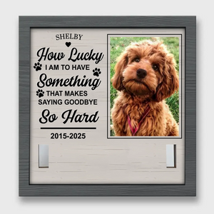 Photo personnalisée : quelque chose qui rend les adieux si difficiles - Plaque commémorative personnalisée pour la perte d'un animal de compagnie, cadre pour collier - Cadeau de condoléances pour les propriétaires et les amoureux des animaux