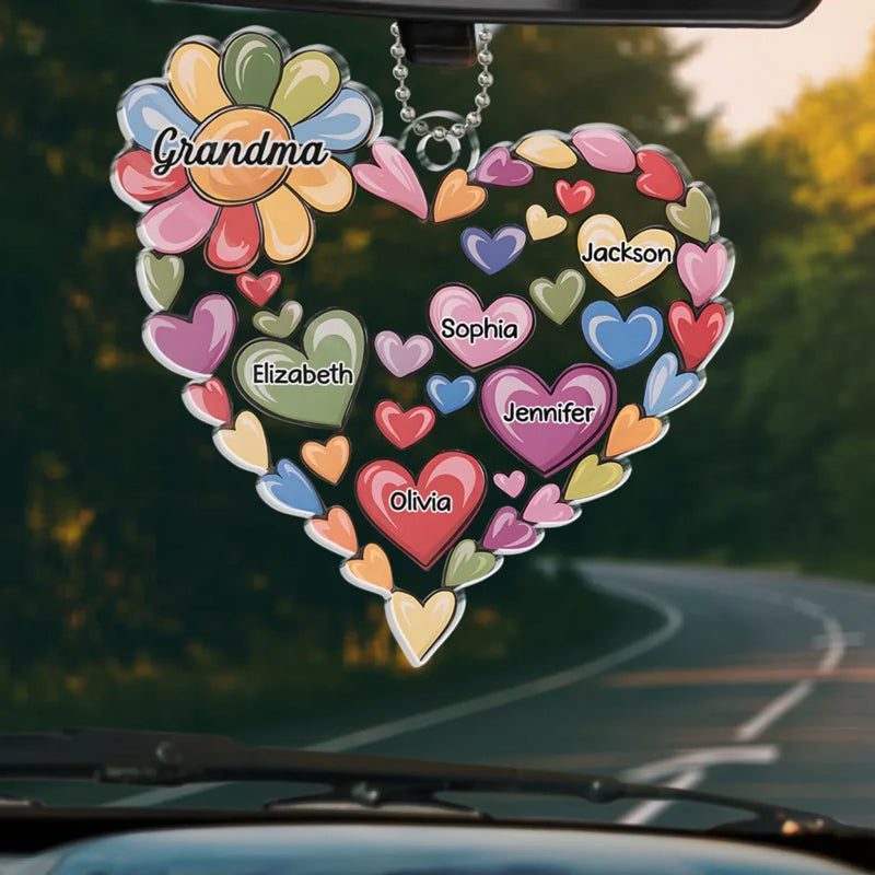 Grandparenting Is Love Without Limits - Family Personalized Custom Car Ornament - Acrylic Custom Shaped - Gift For Mom, Grandma