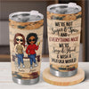 We’re Sisters Connected By Heart - Bestie Personalized Custom Tumbler -  Gift For Best Friends, BFF, Sisters