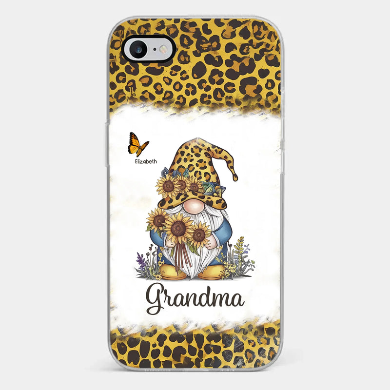 A Gnome’s Wisdom, A Grandma’s Heart - Family Personalized Custom Clear Phone Case - Gift For Grandma