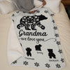 Grandma Fill Our Hearts With Love - Family Personalized Custom Blanket - Gift For Mom, Grandma
