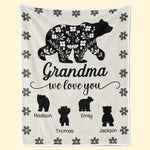 Grandma Fill Our Hearts With Love - Family Personalized Custom Blanket - Gift For Grandma