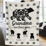 Grandma Fill Our Hearts With Love - Family Personalized Custom Blanket - Gift For Grandma