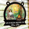Campfire Nights, Endless Memories - Family Personalized Window Hanging Suncatcher Ornament - Gift For Yourself, Best Friends, Siblings, Family Members