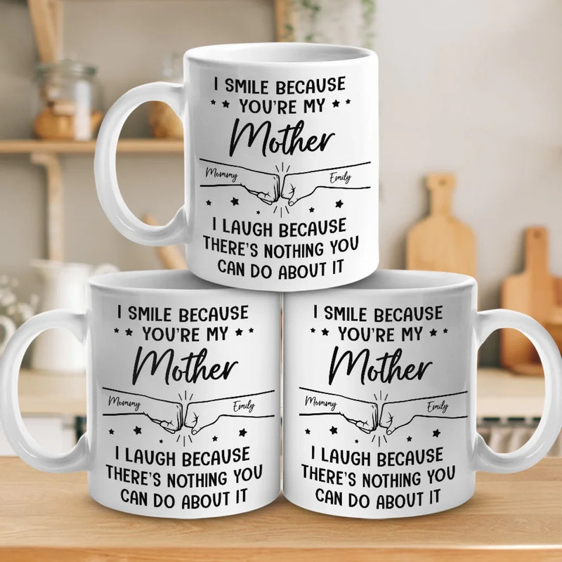 Strong Together, One Fist Bump At A Time - Family Personalized Custom Mug - Gift For Mom, Daughter, Son