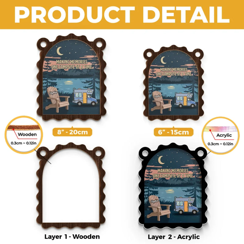Making Memories And Leaving Footprints - Family Personalized Window Hanging Suncatcher - Gift For Yourself, Best Friends, Siblings, Family Members