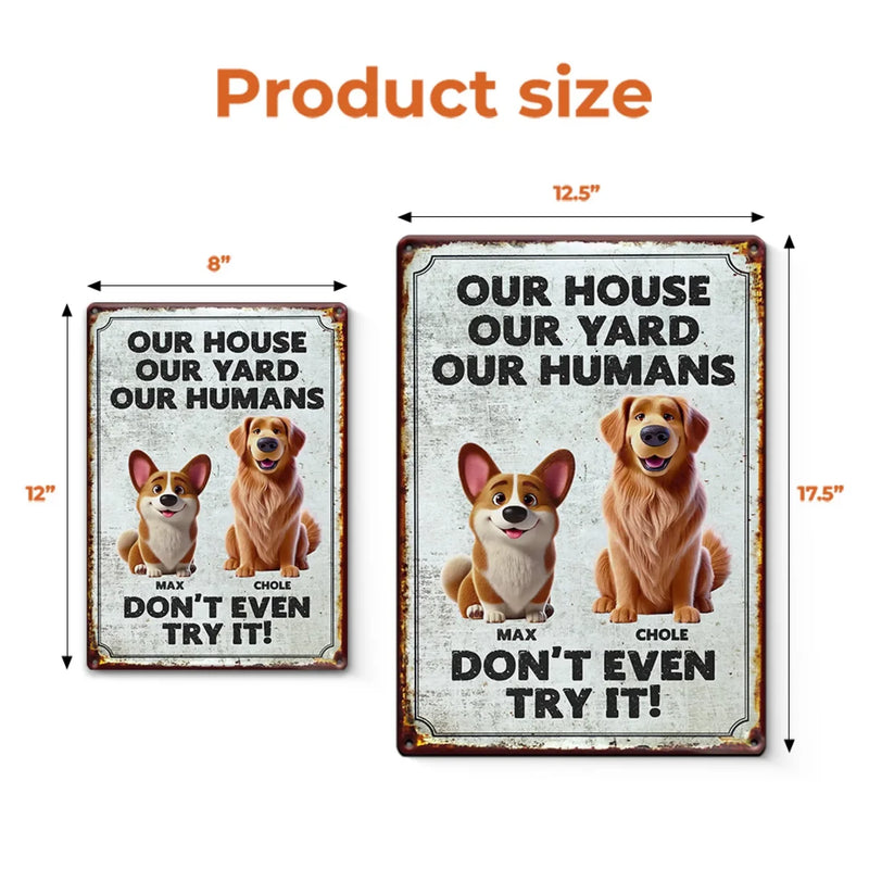 Dogs Don't Just Guard Houses, They Guard Hearts - Dog Personalized Custom Home Decor Metal Sign - House Warming Gift For Pet Owners, Pet Lovers