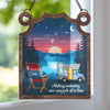 Camp More, Worry Less - Family Personalized Window Hanging Suncatcher - Gift For Yourself, Best Friends, Siblings, Family Members