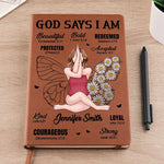 I Am Beautifully Made In God’s Image - Family Personalized Custom Leather Journal - Gift For Yourself, Best Friends, Siblings, Family Members