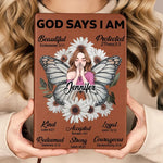 Custom Name Christian Butterfly Gifts for Women - Personalized Leather Journal