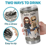 Having A Sister Means You Always Have Backup - Bestie Personalized Custom Tumbler -  Gift For Sisters, Best Friends, BFF
