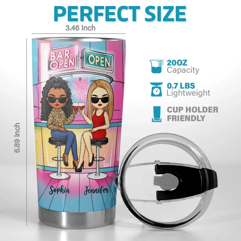 We’re Chaos And Laughter - Bestie Personalized Custom Tumbler -  Gift For Best Friends, BFF, Bestie