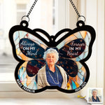 Custom Photo Love Lives On Forever - Memorial Personalized Window Hanging Suncatcher Ornament - Sympathy Gift For Family