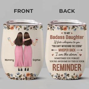 N'oubliez pas, vous êtes invincible - Verre à vin personnalisé pour la famille - Cadeau pour maman et fille