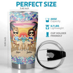 Waves, Wine, And My Partner In Crime - Bestie Personalized Custom Tumbler -  Gift For Best Friends, BFF, Sisters