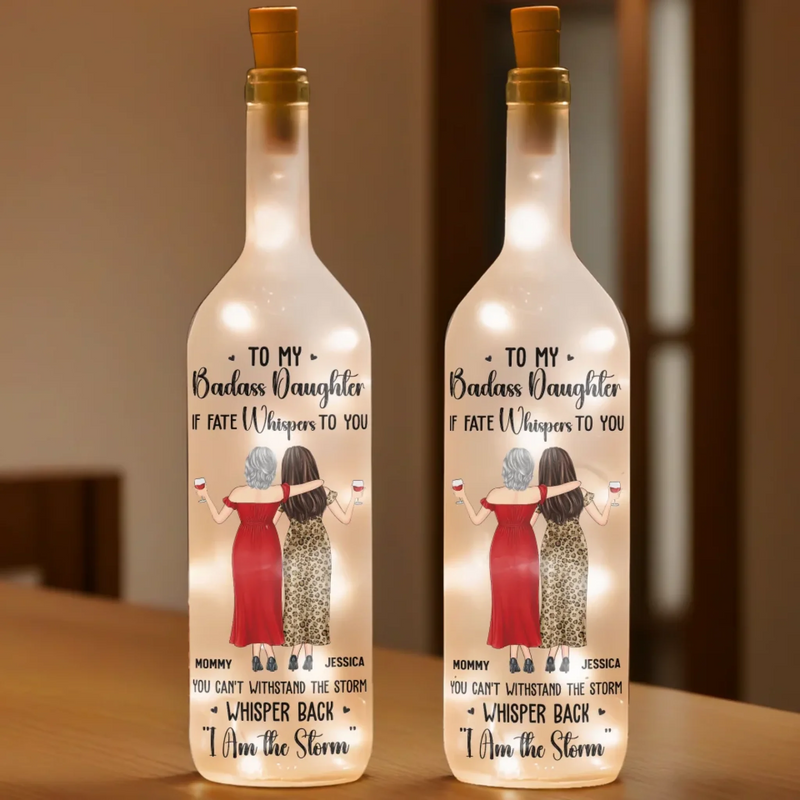 Whisper To The Storm - Family Personalized Custom Bottle Lamp - Gift For Mom, Daughter
