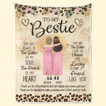Our Friendship Is Written On My Heart - Bestie Personalized Custom Blanket - Gift For Best Friends, BFF, Sisters