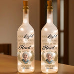 Custom Photo Your Light Will Always Shine In My Heart - Memorial Personalized Custom Bottle Lamp - Sympathy Gift For Family