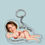 Custom Photo Naughty Couple Gifts - Personalized Acrylic Keychain