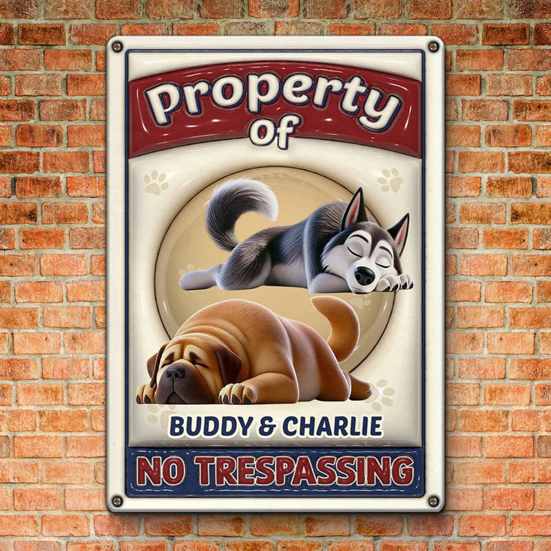 Property Of My Fluffy Boss - Dog Personalized Custom 3D Inflated Effect Printed Home Decor Metal Sign - House Warming Gift For Pet Owners, Pet Lovers