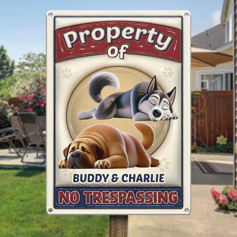 Property Of My Fluffy Boss - Dog Personalized Custom 3D Inflated Effect Printed Home Decor Metal Sign - House Warming Gift For Pet Owners, Pet Lovers