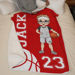 Heart On The Court - Personalized Custom Blanket - Gift For Sport Lovers, Sport Players