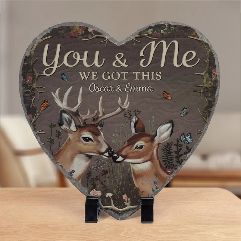 For The Moments That Make Your Love Unique - Couple Personalized Custom Heart Shaped Stone With Stand - Gift For Husband Wife, Anniversary