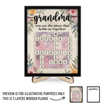We Are Born Of Love, Love Is Our Grandma - Family Personalized Custom 2-Layered Wooden Plaque With Stand - Mother's Day, Gift For Mom, Grandma