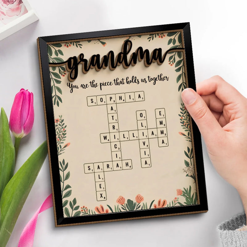 A Grandma’s Love Is Timeless And Unconditional - Family Personalized Custom 2-Layered Wooden Plaque With Stand - Mother's Day Gift For Mom, Grandma