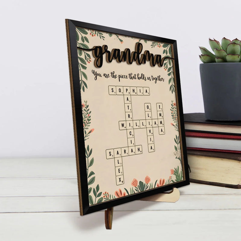 A Grandma’s Love Is Timeless And Unconditional - Family Personalized Custom 2-Layered Wooden Plaque With Stand - Mother's Day Gift For Mom, Grandma