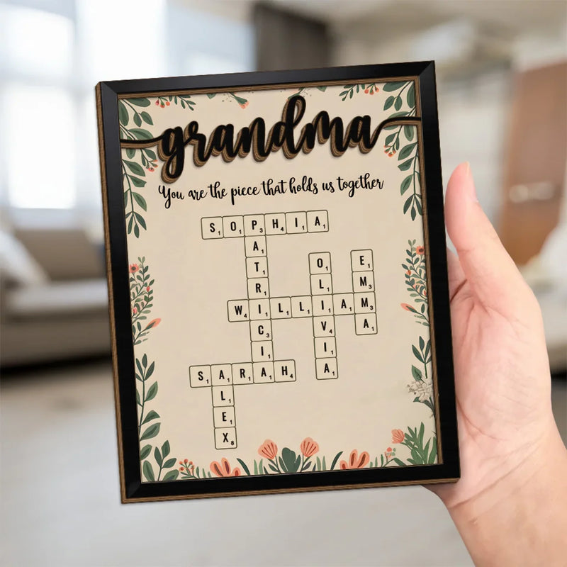 A Grandma’s Love Is Timeless And Unconditional - Family Personalized Custom 2-Layered Wooden Plaque With Stand - Mother's Day Gift For Mom, Grandma