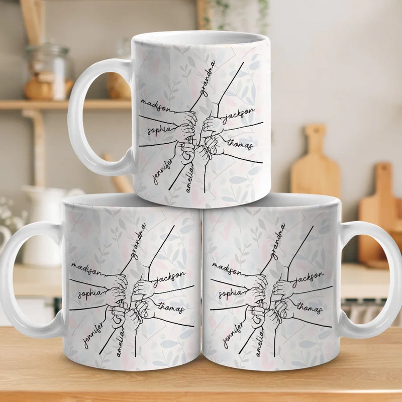 We Can Only Learn To Love By Loving - Family Personalized Custom Mug - Gift For Mom, Grandma