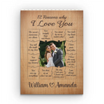Custom Photo 12 Reasons Why I Love You - Couple Personalized Custom Vertical Rectangle Shaped Building Brick Blocks - Gift For Husband Wife, Anniversary