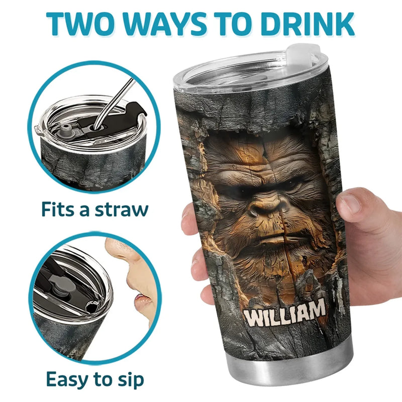 A Fun Way To Start Your Day With A Roar - Family Personalized Custom 3D Inflated Effect Printed Tumbler - Gift For Yourself, Best Friends, Siblings, Family Members