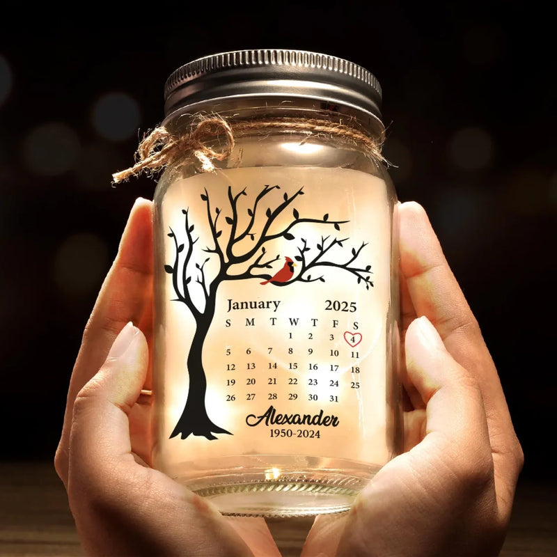 A Little Light To Guide You Through The Tough Days - Memorial Personalized Custom Mason Jar Light - Sympathy Gift For Family Members