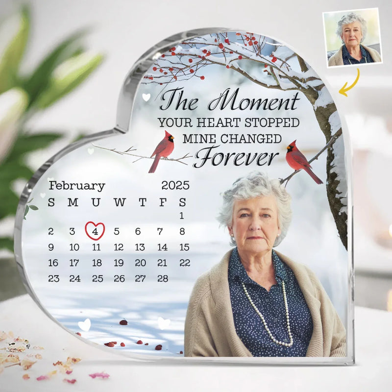 Custom Photo A Heartfelt Gesture To Keep Their Love Alive Forever - Memorial Personalized Custom Heart Shaped Acrylic Plaque - Sympathy Gift For Family Members