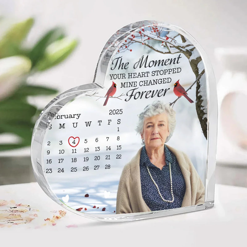 Custom Photo A Heartfelt Gesture To Keep Their Love Alive Forever - Memorial Personalized Custom Heart Shaped Acrylic Plaque - Sympathy Gift For Family Members
