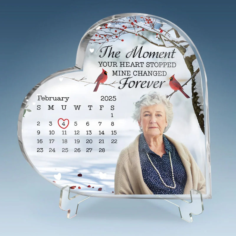 Custom Photo A Heartfelt Gesture To Keep Their Love Alive Forever - Memorial Personalized Custom Heart Shaped Acrylic Plaque - Sympathy Gift For Family Members