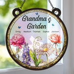 A Grandma’s Love Makes Life Sweeter - Family Personalized Window Hanging Suncatcher - Gift For Grandma