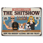 Paws, Pints, And Pure Happiness - Dog Personalized Custom Home Decor Metal Sign - House Warming Gift For Pet Owners, Pet Lovers