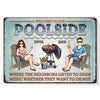 Grill, Chill, And Refill - Couple Personalized Custom Home Decor Metal Sign - House Warming Gift For Yourself, Husband Wife, Best Friends, Family Members
