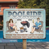 Grill, Chill, And Refill - Couple Personalized Custom Home Decor Metal Sign - House Warming Gift For Yourself, Husband Wife, Best Friends, Family Members
