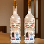 The Glow Of Your Soul Will Forever Brighten My Path - Memorial Personalized Custom Bottle Lamp - Sympathy Gift For Family Members