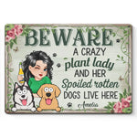 My Happy Place - Dog Personalized Custom Home Decor Metal Sign - House Warming Gift For Dog Lovers, Gardeners