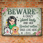 My Happy Place - Dog Personalized Custom Home Decor Metal Sign - House Warming Gift For Dog Lovers, Gardeners