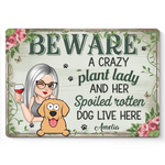 My Happy Place - Dog Personalized Custom Home Decor Metal Sign - House Warming Gift For Dog Lovers, Gardeners